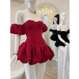 Cute Ball Gown Off The Shoulder White Satin Short Formal 8th Grade Homecoming Dresses Middle School Cocktail Dress Hoco Outfits HZ1121