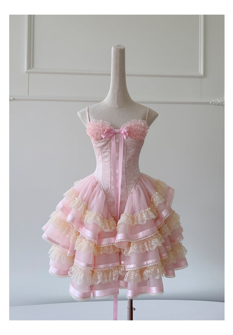 Cute Ball Gown Spaghetti Straps Pink Short Homecoming Dress Summer Mid – cfgqzc