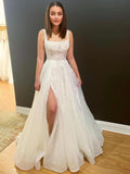 Vintage Bridal Gown Ball Gown Square White Tulle Lace Wedding Dresses Minimalist Bridal Gowns HZ1121