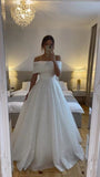 Simple Wedding Dress Ball Gown Off The Shoulder White Sequin Wedding Dresses Bridal Gowns HZ1121