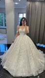 Simple Wedding Dress Ball Gown Off The Shoulder White Lace Wedding Dresses Bridal Gowns HZ1121
