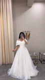 Simple Wedding Dress Ball Gown Off The Shoulder White Long Wedding Dresses Bridal Gowns HZ1121