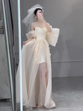 Romantic Bridal Gown Ball Gown Off The Shoulder Wedding Dresses Minimalist Bridal Gowns HZ1121