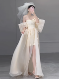 Romantic Bridal Gown Ball Gown Off The Shoulder Wedding Dresses Minimalist Bridal Gowns HZ1121