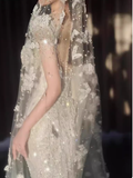 Romantic Bridal Gown Mermaid Scoop Sequin White Wedding Dresses Minimalist Bridal Gowns HZ1121
