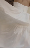 Simple Wedding Dress Ball Gown Strapless Satin White Long Wedding Dresses Bridal Gowns HZ1121