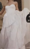 Simple Wedding Dress Ball Gown Strapless Satin White Long Wedding Dresses Bridal Gowns HZ1121