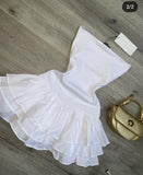 Simple Ball Gown Strapless White Homecoming Dress Summer Hoco Dresses Cocktail Dress HZ1121