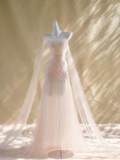 Simple Wedding Dress Mermaid Strapless Tulle Long Summer Wedding Dresses Bridal Gowns HZ1121