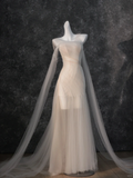Simple Wedding Dress Mermaid Strapless Tulle Long Summer Wedding Dresses Bridal Gowns HZ1121