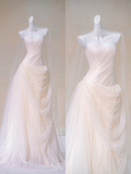 Rustic Wedding Dress Ball Gown Strapless Tulle Long Wedding Dresses Bridal Gowns HZ1121