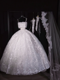 Rustic Wedding Dress Ball Gown Strapless White Lace Long Wedding Dresses Bridal Gowns HZ1121