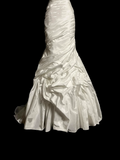 Retro Wedding Dress Mermaid Strapless Long Satin Ivory Ruffles Wedding Dresses Bridal Gowns HZ1121