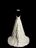 Vintage Wedding Dress A line Halter White Satin Long Wedding Dresses Bridal Gowns HZ1121