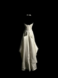 Vintage Wedding Dress A line Strapless White Satin Long Wedding Dresses Retro 1970s Bridal Gowns HZ1121