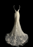 Vintage Wedding Dress Mermaid Spaghetti Straps Lace White Long Boho Wedding Dresses Retro 1970s Bridal Gowns HZ1121