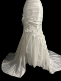 Retro Wedding Dress Mermaid Sweetheart White Satin Long Wedding Dresses Retro 1970s Bridal Gowns HZ1121