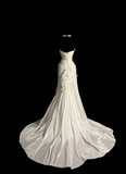 Retro Wedding Dress Mermaid Sweetheart White Satin Long Wedding Dresses Retro 1970s Bridal Gowns HZ1121