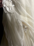 Retro Wedding Dress Mermaid Strapless Ivory Chiffon Long Wedding Dresses Retro 1970s Bridal Gowns HZ1121