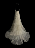Retro Wedding Dress Mermaid Strapless Ivory Chiffon Long Wedding Dresses Retro 1970s Bridal Gowns HZ1121