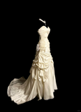 Vintage Wedding Dress Mermaid Sweetheart Ivory Long Wedding Dresses Retro 1970s Bridal Gowns HZ1121