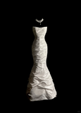 Vintage Wedding Dress Mermaid Strapless Ivory Taffeta Long Wedding Dresses Retro 1970s Bridal Gowns HZ1121