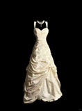 Vintage Wedding Dress Ball Gown Sweetheart Ivory Taffeta Long Wedding Dresses Retro 1970s Bridal Gowns HZ1121