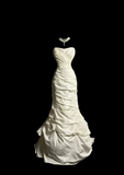 Vintage Wedding Dress Mermaid Sweetheart Ivory Taffeta Long Wedding Dresses Retro 1970s Bridal Gowns HZ1121