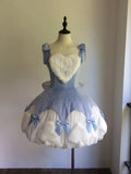 Vintage Ball Gown Blue Velvet Spaghetti Straps Short Lolita Outfits 18th Birthday Dress Mini Cute Lolita Dress HZ1121