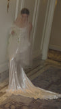Simple Spaghetti Strap Sheath Wedding Dresses Silk White Backless Bridal Gowns HZ1121