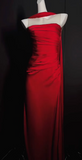 Elegant Jewel Sheath Long Prom Dresses Satin Burgundy Evening Dresses Sleeveless Formal Dresses HZ1121