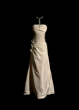 Pretty Wedding Dress Ball Gown Strapless Ivory Satin Vintage Wedding Dresses Bridal Gowns HZ1121