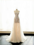 Simple Bridal Gown A line Sweetheart White Lace Floor Length Wedding Dresses Minimalist Bridal Gowns HZ1121