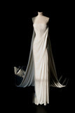 Simple Bridal Gown Sheath Strapless White Lace Floor Length Wedding Dresses Minimalist Bridal Gowns HZ1121