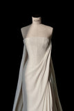 Simple Bridal Gown Sheath Strapless White Lace Floor Length Wedding Dresses Minimalist Bridal Gowns HZ1121