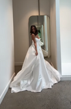 Simple Wedding Dress Ball Gown Strapless Satin White Wedding Dresses Bridal Gowns HZ1121