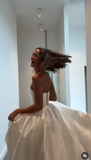 Simple Wedding Dress Ball Gown Strapless Satin White Wedding Dresses Bridal Gowns HZ1121