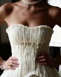 Rustic Wedding Dress Ball Gown Strapless White Tulle Summer Long Wedding Dresses Brides Dress Bridal Gowns HZ1121