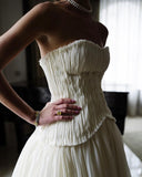 Rustic Wedding Dress Ball Gown Strapless White Tulle Summer Long Wedding Dresses Brides Dress Bridal Gowns HZ1121