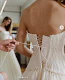 Rustic Wedding Dress Ball Gown Strapless White Tulle Summer Long Wedding Dresses Brides Dress Bridal Gowns HZ1121