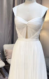 Rustic Wedding Dress A line Sweetheart Chiffon White Beach Summer Long Wedding Dresses Brides Dress Bridal Gowns HZ1121