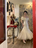 Vintage Wedding Dress Mermaid Off The Shoulder White Lace Summer Long Wedding Dresses Bridal Gowns HZ1121