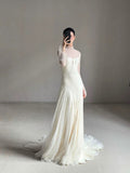 Vintage Wedding Dress Mermaid High Neck Long Sleeves White Lace Summer Long Wedding Dresses Bridal Gowns HZ1121
