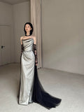Vintage Wedding Dress Mermaid Strapless Black Summer Long Wedding Dresses Bridal Gowns HZ1121