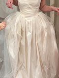 Vintage Wedding Dress Ball Gown Strapless Ivory Summer Long Wedding Dresses Bridal Gowns HZ1121