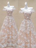 Simple Wedding Dress Ball Gown Off The Shoulder Lace Long Summer Country Wedding Dresses Bridal Gowns HZ1121