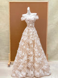 Simple Wedding Dress Ball Gown Off The Shoulder Lace Long Summer Country Wedding Dresses Bridal Gowns HZ1121