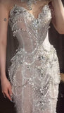 Retro Wedding Dress Mermaid Sweetheart Sequin Long White Wedding Dresses Bridal Gowns HZ1121
