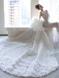 Retro Wedding Dress Mermaid Sweetheart Sequin Long White Wedding Dresses Bridal Gowns HZ1121