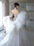 Retro Wedding Dress Mermaid Sweetheart Sequin Long White Wedding Dresses Bridal Gowns HZ1121
